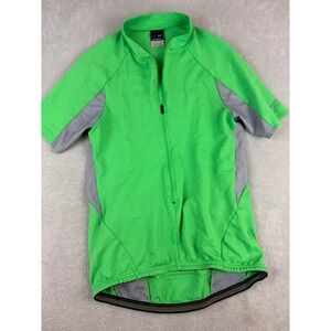 NIKE SPHERE DRY Men's Small Short Sleeve Cycling‎ Jersey Green Gray